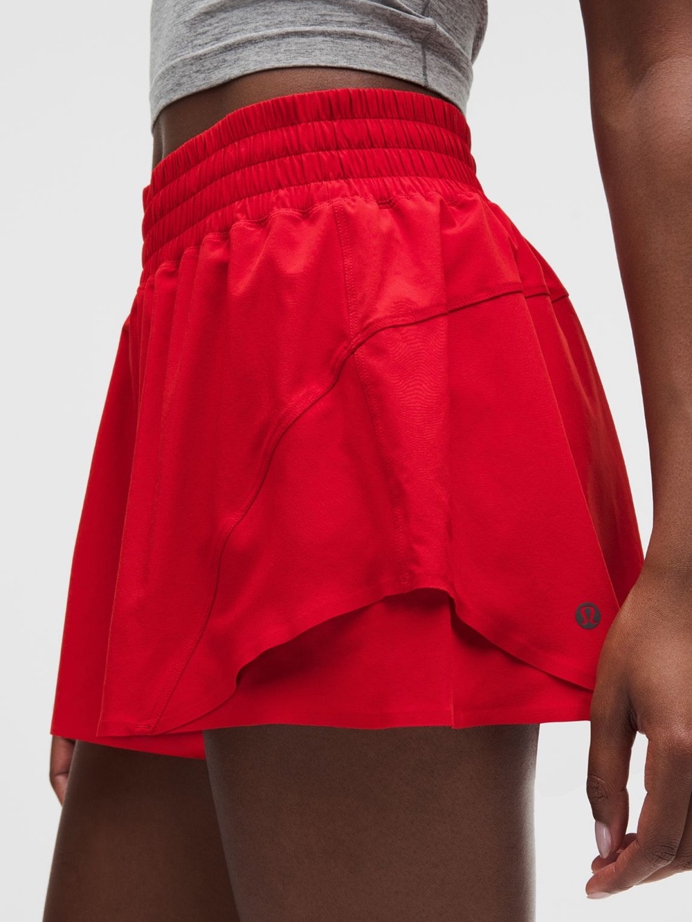 lululemon athletica shake it out high rise running short 2.5” in oxford red